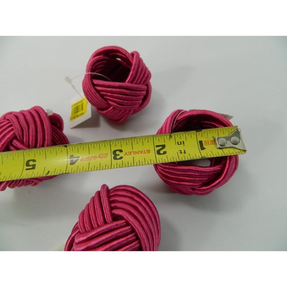Retro Vintage Pink Napkin Rings Knot Thread Design 70's, 80's Fancy Dinner Decor - Picture 4 of 5